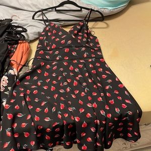 Black floral bud dress